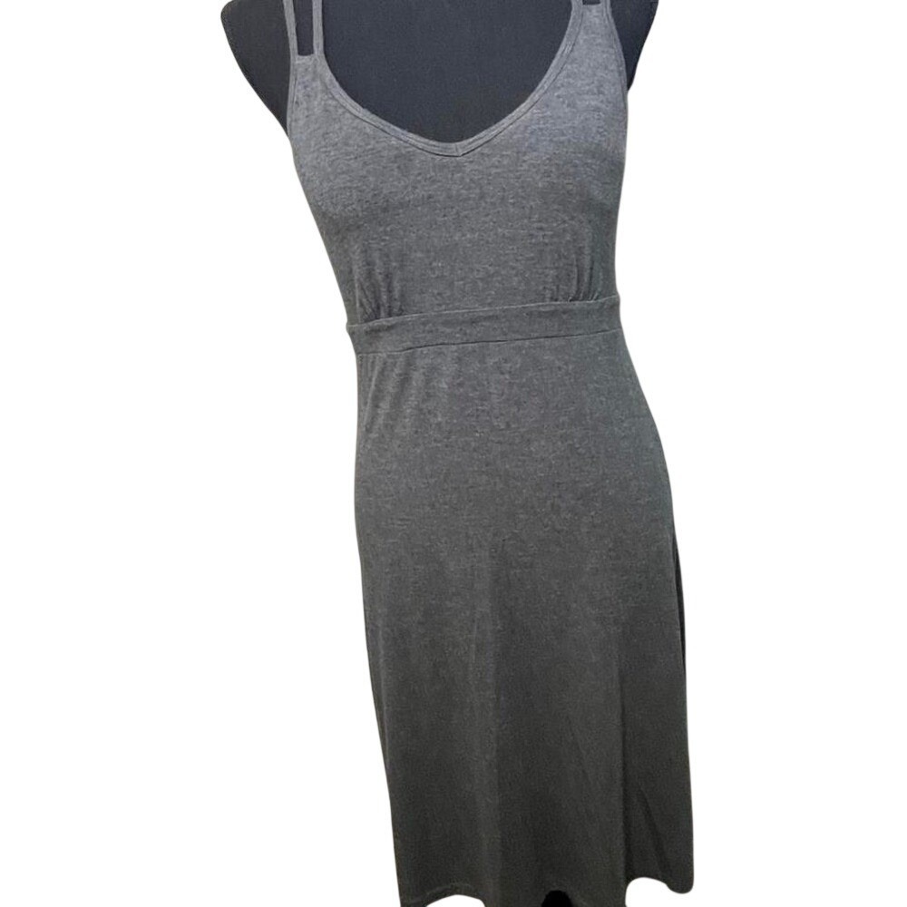 Dakini Gray summer sporty strappy dress with straps, built in bra. Stretchy